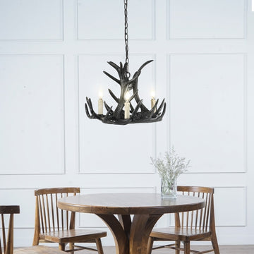 Rudolph Adjustable Resin Antler LED Chandelier